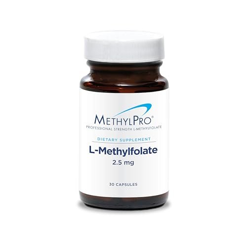 MethylPro L-Methylfolat 2,5 mg – Unterstützt eine gesunde Denkweise – Aktives Folat für Methylierungsunterstützung & biochemische Reaktionen – Hohe Bioverfügbarkeit – Flexible Dosierung – 30 Portionen – 30 Kapseln