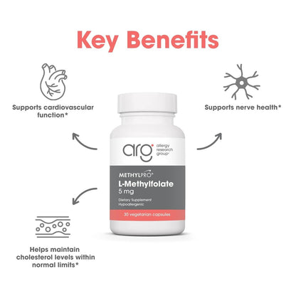 MethylPro L-Methylfolat 5 mg – L-Methylfolat, Methylfolat-Präparat für Frauen & Männer, methylierte Vitamin B9 (5-MTHF) für Gehirngesundheit, Fokus, Ruhe – 30 Kapseln (1 Packung)