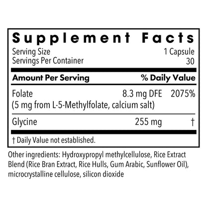 MethylPro L-Methylfolat 5 mg – L-Methylfolat, Methylfolat-Präparat für Frauen & Männer, methylierte Vitamin B9 (5-MTHF) für Gehirngesundheit, Fokus, Ruhe – 30 Kapseln (1 Packung)