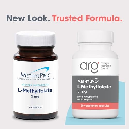 MethylPro L-Methylfolat 5 mg – L-Methylfolat, Methylfolat-Präparat für Frauen & Männer, methylierte Vitamin B9 (5-MTHF) für Gehirngesundheit, Fokus, Ruhe – 30 Kapseln (1 Packung)