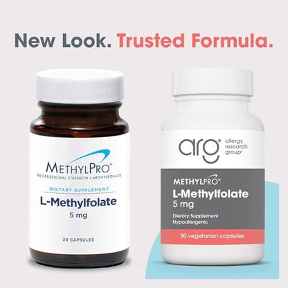 MethylPro L-Methylfolat 5 mg – L-Methylfolat, Methylfolat-Präparat für Frauen & Männer, methylierte Vitamin B9 (5-MTHF) für Gehirngesundheit, Fokus, Ruhe – 30 Kapseln (1 Packung)