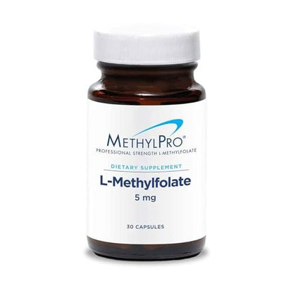 MethylPro L-Methylfolat 5 mg – L-Methylfolat, Methylfolat-Präparat für Frauen & Männer, methylierte Vitamin B9 (5-MTHF) für Gehirngesundheit, Fokus, Ruhe – 30 Kapseln (1 Packung)
