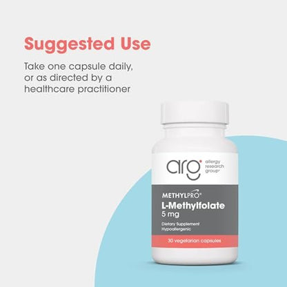 MethylPro L-Methylfolat 5 mg – L-Methylfolat, Methylfolat-Präparat für Frauen & Männer, methylierte Vitamin B9 (5-MTHF) für Gehirngesundheit, Fokus, Ruhe – 30 Kapseln (1 Packung)