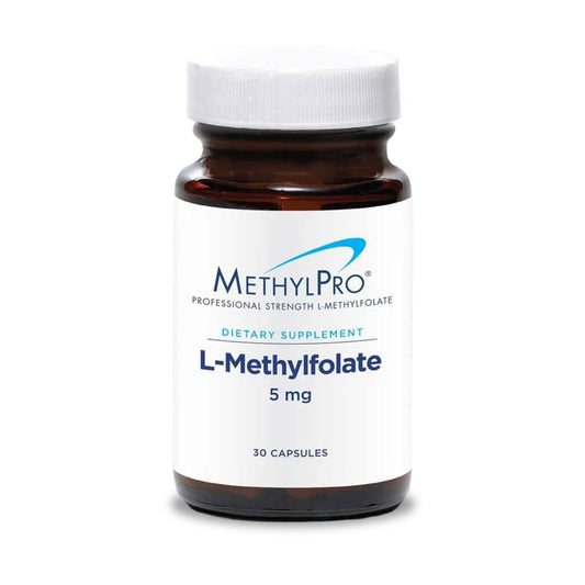 MethylPro L-Methylfolat 5 mg – L-Methylfolat, Methylfolat-Präparat für Frauen & Männer, methylierte Vitamin B9 (5-MTHF) für Gehirngesundheit, Fokus, Ruhe – 30 Kapseln (1 Packung)