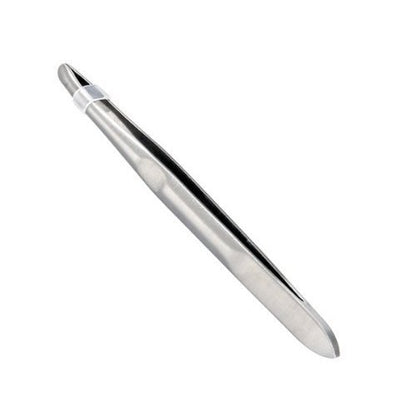 Yimart Silberne Edelstahl-Pinzette mit runder Spitze für Augenbrauen und Make-up