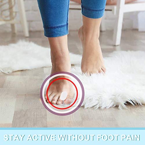 Povihome 10er Pack Gel Zehenspreizer & Ballenzehenkorrektur (0,3'' Dick) – Orthopädische Hilfsmittel für Ballenzehen, überlappende Zehen, Schmerzlinderung – Größe S