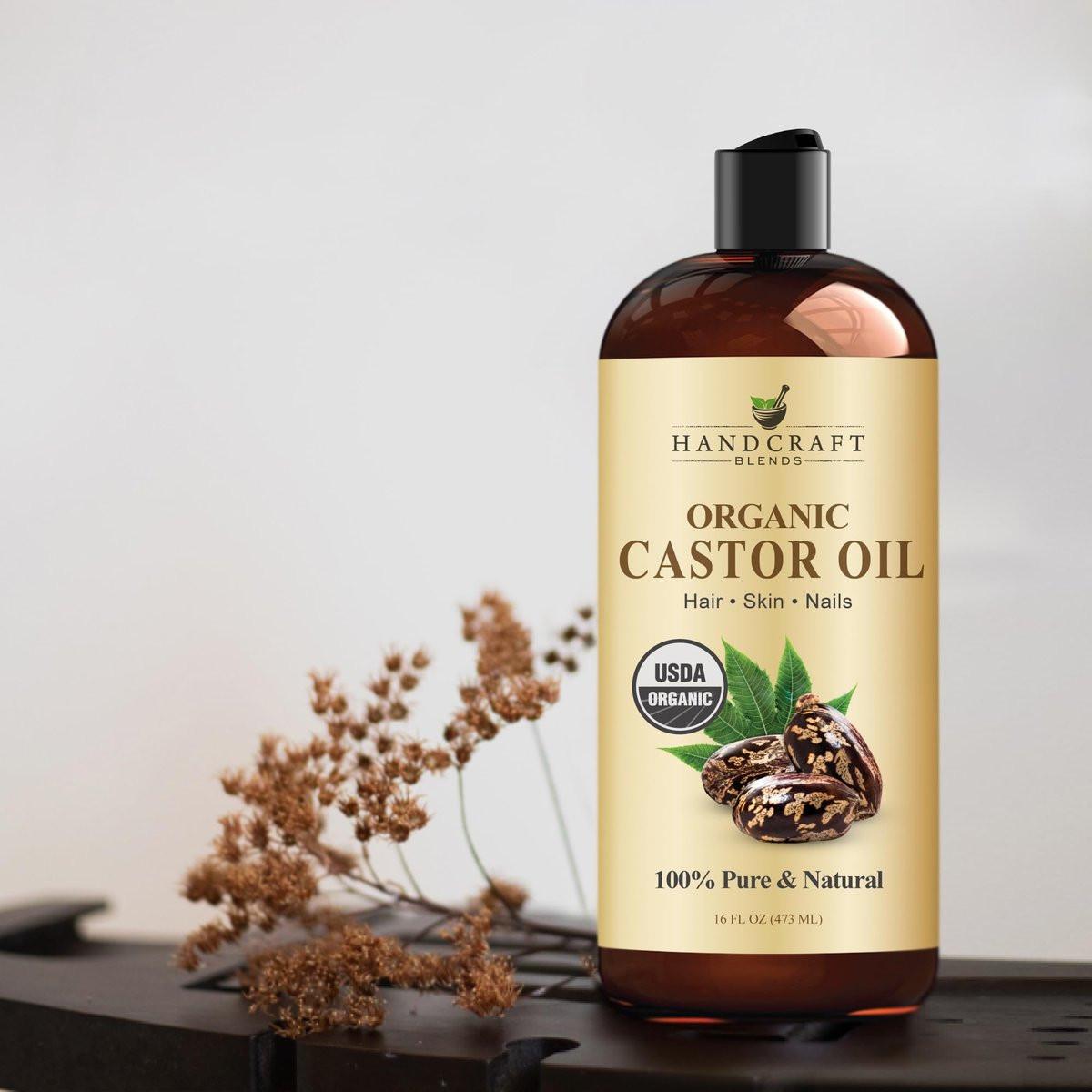 Handcraft Blends Bio-Rizinusöl 473 ml | 100% rein und natürlich | Premium Trägeröl | Für Haare, Wimpern und Augenbrauen | Kaltgepresst | Hexanfrei