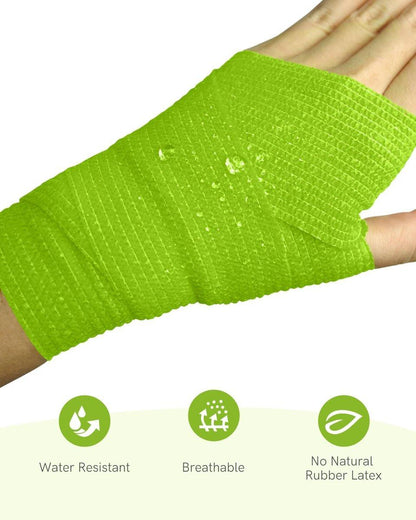 FriCARE Selbstklebende elastische Bandage, medizinisches Tape für Erste-Hilfe-Kit, kohäsive Bandagen für Wunden, Sport, Tierarzt, 2 Zoll x 5 Yards, 6 Rollen, Regenbogen