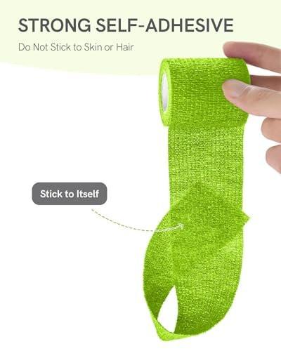 FriCARE Selbstklebende elastische Bandage, medizinisches Tape für Erste-Hilfe-Kit, kohäsive Bandagen für Wunden, Sport, Tierarzt, 2 Zoll x 5 Yards, 6 Rollen, Regenbogen