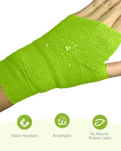 FriCARE Selbstklebende elastische Bandage, medizinisches Tape für Erste-Hilfe-Kit, kohäsive Bandagen für Wunden, Sport, Tierarzt, 2 Zoll x 5 Yards, 6 Rollen, Regenbogen