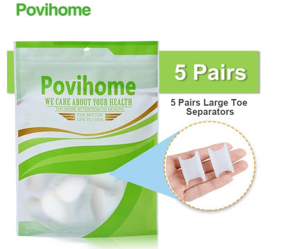 Povihome 10er Pack Gel Zehenspreizer & Ballenzehenkorrektur (0,3'' Dick) – Orthopädische Hilfsmittel für Ballenzehen, überlappende Zehen, Schmerzlinderung – Größe S
