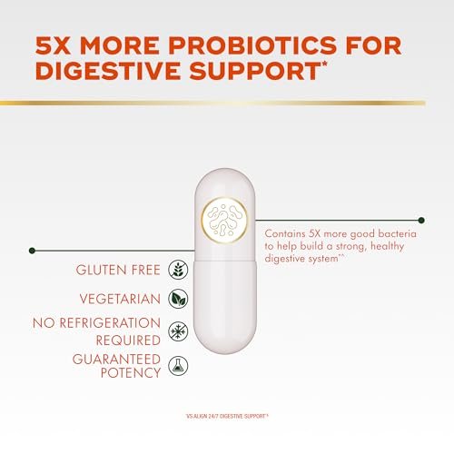 Align Probiotikum Extra Stark – Probiotika für Frauen und Männer, #1 von Ärzten empfohlene Marke‡, 5x mehr gute Bakterien zur Unterstützung eines gesunden Verdauungssystems*, 21 Kapseln