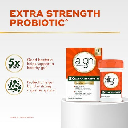 Align Probiotikum Extra Stark – Probiotika für Frauen und Männer, #1 von Ärzten empfohlene Marke‡, 5x mehr gute Bakterien zur Unterstützung eines gesunden Verdauungssystems*, 21 Kapseln