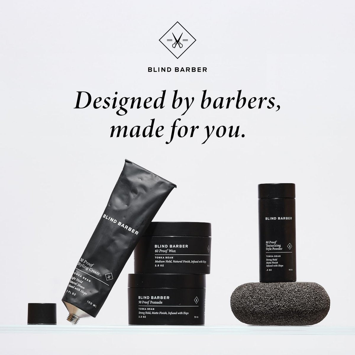 Blind Barber 30 Proof Haarcreme für Männer – Stylingcreme & Bartbändiger – Leichter Halt & natürlicher Glanz – Paraben- & sulfatfrei, wasserbasiert – Tonkabohne-Duft (96 ml)