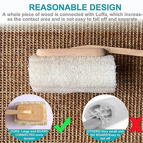 2er-Pack Naturpeeling-Luffa-Badebürste mit langem Holzgriff – Rückenbürste für Männer und Frauen – Duschschwamm Körperpeeling
