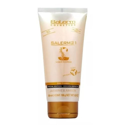 SALERM 21 Jasmin und Amber Leave-In Maske & Conditioner 200 ml – mit Seidenproteinen, Anti-Frizz, Spliss-Reparatur, Tiefenhydratation