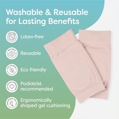 ZenToes Achillessehnen-Schutzsocken – Gepolsterte Kompressionshülle für Achillessehnenentzündung & Haglundferse, waschbar, 1 Paar (Beige)