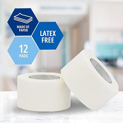 MED Pride Papier-Chirurgieband 1" x 10 Yards für Wundverbände [12er-Pack] - Latexfrei & hypoallergen, geeignet für empfindliche Haut - Krankenhausqualität, atmungsaktives Wundpflege-Papierband