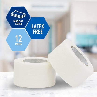 MED Pride Papier-Chirurgieband 1" x 10 Yards für Wundverbände [12er-Pack] - Latexfrei & hypoallergen, geeignet für empfindliche Haut - Krankenhausqualität, atmungsaktives Wundpflege-Papierband