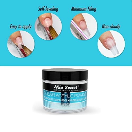 Mia Secret Klares Acrylpulver (56g) – Hochwertiges Acrylpulver für professionelle Nagelmodellagen