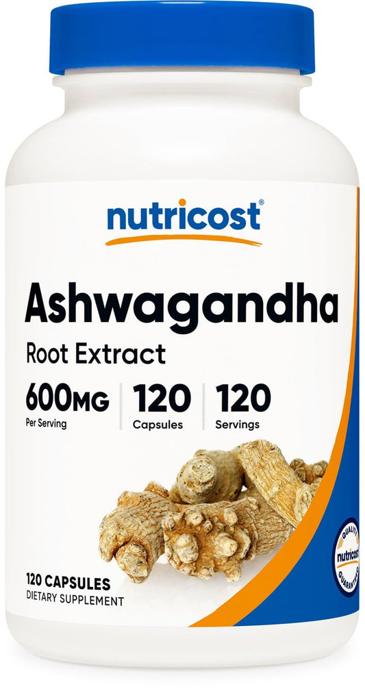 Nutricost Ashwagandha Kräuterergänzung 600mg, 120 Kapseln – Vegetarisch, Nicht-GVO, Glutenfrei, Ashwagandha-Wurzel