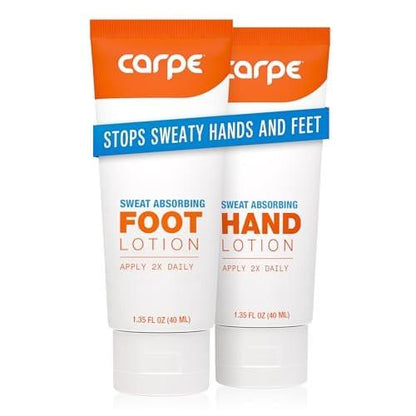 Carpe Schweißabsorbierende Hand- & Fußlotion im Bundle – Stoppt schwitzige Hände und schwitzige, riechende Füße – Dermatologen empfohlen