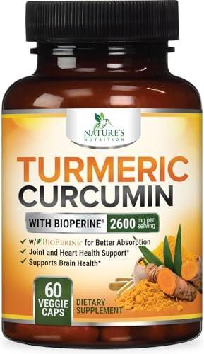 Bio Kurkuma Curcumin Kapseln mit BioPerine & 95% Curcuminoide - 2400mg pro Portion - Vegan - 60 Kapseln