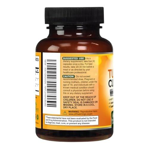 Bio Kurkuma Curcumin Kapseln mit BioPerine & 95% Curcuminoide - 2400mg pro Portion - Vegan - 60 Kapseln