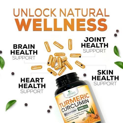 Bio Kurkuma Curcumin Kapseln mit BioPerine & 95% Curcuminoide - 2400mg pro Portion - Vegan - 60 Kapseln