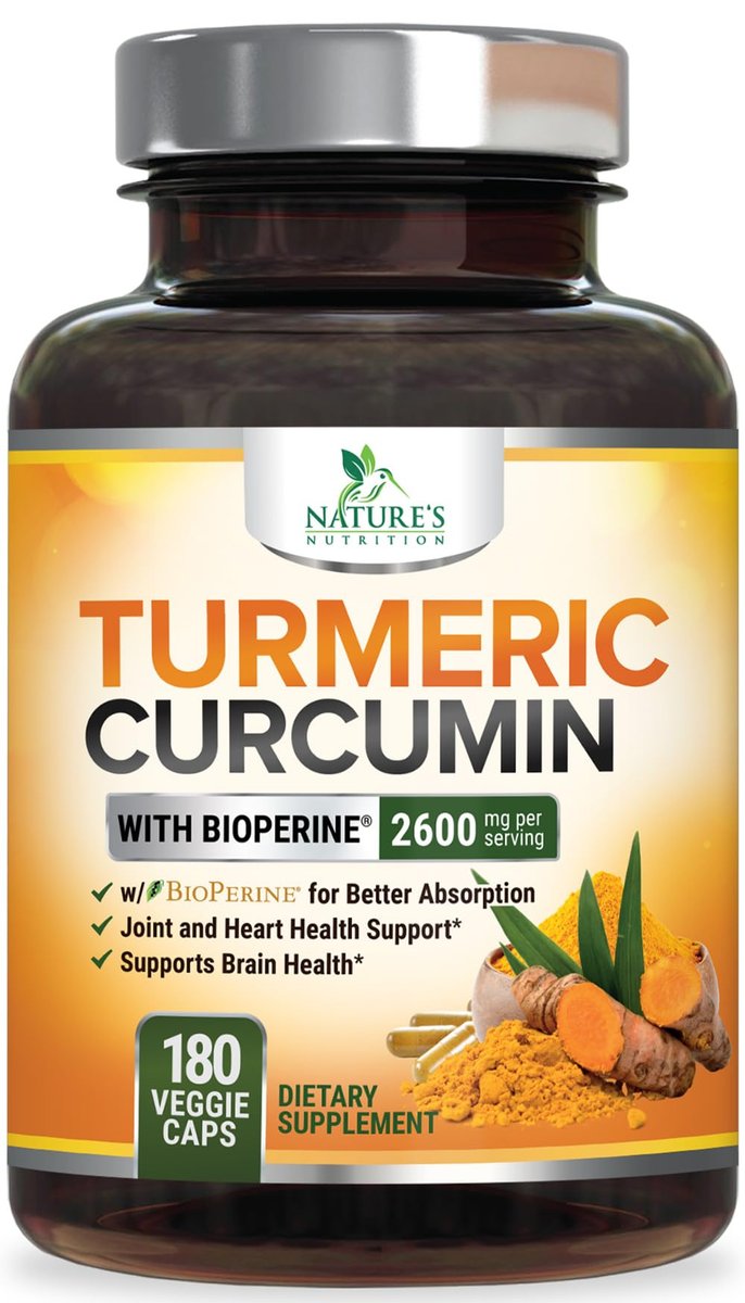 Bio Kurkuma Curcumin 2400mg – 95% Curcuminoide & BioPerin Schwarzer Pfeffer Extrakt – 180 Kapseln – Vegan & Laborgeprüft