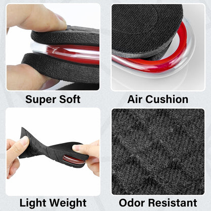 3-Lagen Air-Up Einlegesohlen zur Körpergrößensteigerung – 6 cm (2,4 Zoll) Absatzerhöhung für Schuhe – Höheneinlegesohlen für Männer und Frauen