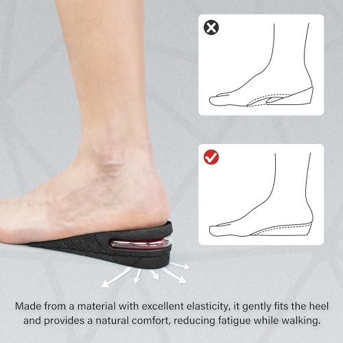 3-Lagen Air-Up Einlegesohlen zur Körpergrößensteigerung – 6 cm (2,4 Zoll) Absatzerhöhung für Schuhe – Höheneinlegesohlen für Männer und Frauen