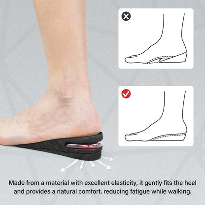3-Lagen Air-Up Einlegesohlen zur Körpergrößensteigerung – 6 cm (2,4 Zoll) Absatzerhöhung für Schuhe – Höheneinlegesohlen für Männer und Frauen