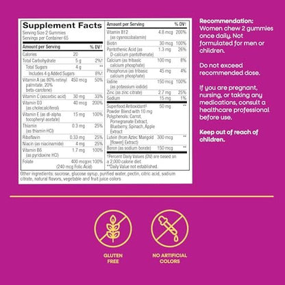 Nature's Way Alive! Frauen 50 Plus Multivitamin Gummibärchen – Tägliche kaubare Multivitamine mit B-Vitaminen, Vitamin D3, Calcium – Unterstützt Herz, Gehirn & Knochengesundheit* – Mischbeerengeschmack – 130 Stück