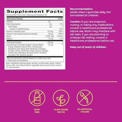 Nature's Way Alive! Haut, Haare & Nägel Gummibärchen mit Kollagen und Biotin – Fortschrittliche Beauty-Formel mit Antioxidantien Vitamin C & E – Erdbeergeschmack – 60 Gummibärchen