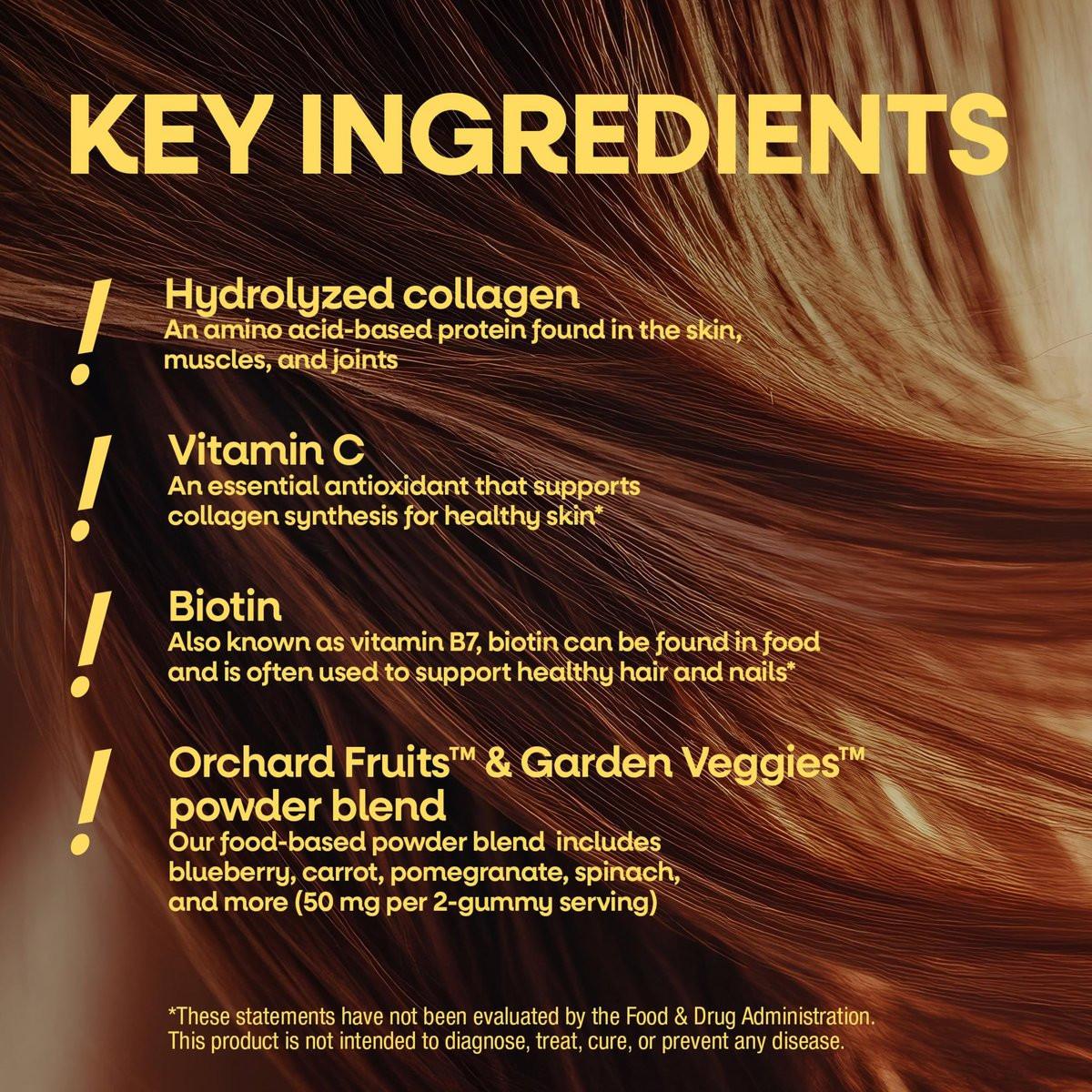 Nature's Way Alive! Haut, Haare & Nägel Gummibärchen mit Kollagen und Biotin – Fortschrittliche Beauty-Formel mit Antioxidantien Vitamin C & E – Erdbeergeschmack – 60 Gummibärchen
