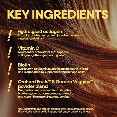 Nature's Way Alive! Haut, Haare & Nägel Gummibärchen mit Kollagen und Biotin – Fortschrittliche Beauty-Formel mit Antioxidantien Vitamin C & E – Erdbeergeschmack – 60 Gummibärchen