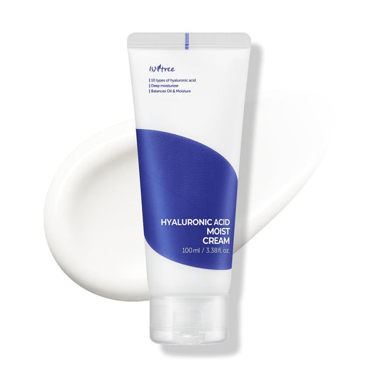 ISNTREE Hyaluronic Acid Moist Cream 100ml – Feuchtigkeitscreme für trockene Haut, öl-fett Ausgleich, parfümfrei