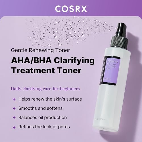 COSRX AHA/BHA Treatment Toner – 150 ml, Gesichtstoner mit Peeling-Effekt für Mitesser, Poren und unebene Haut, koreanische Hautpflege, tierversuchsfrei