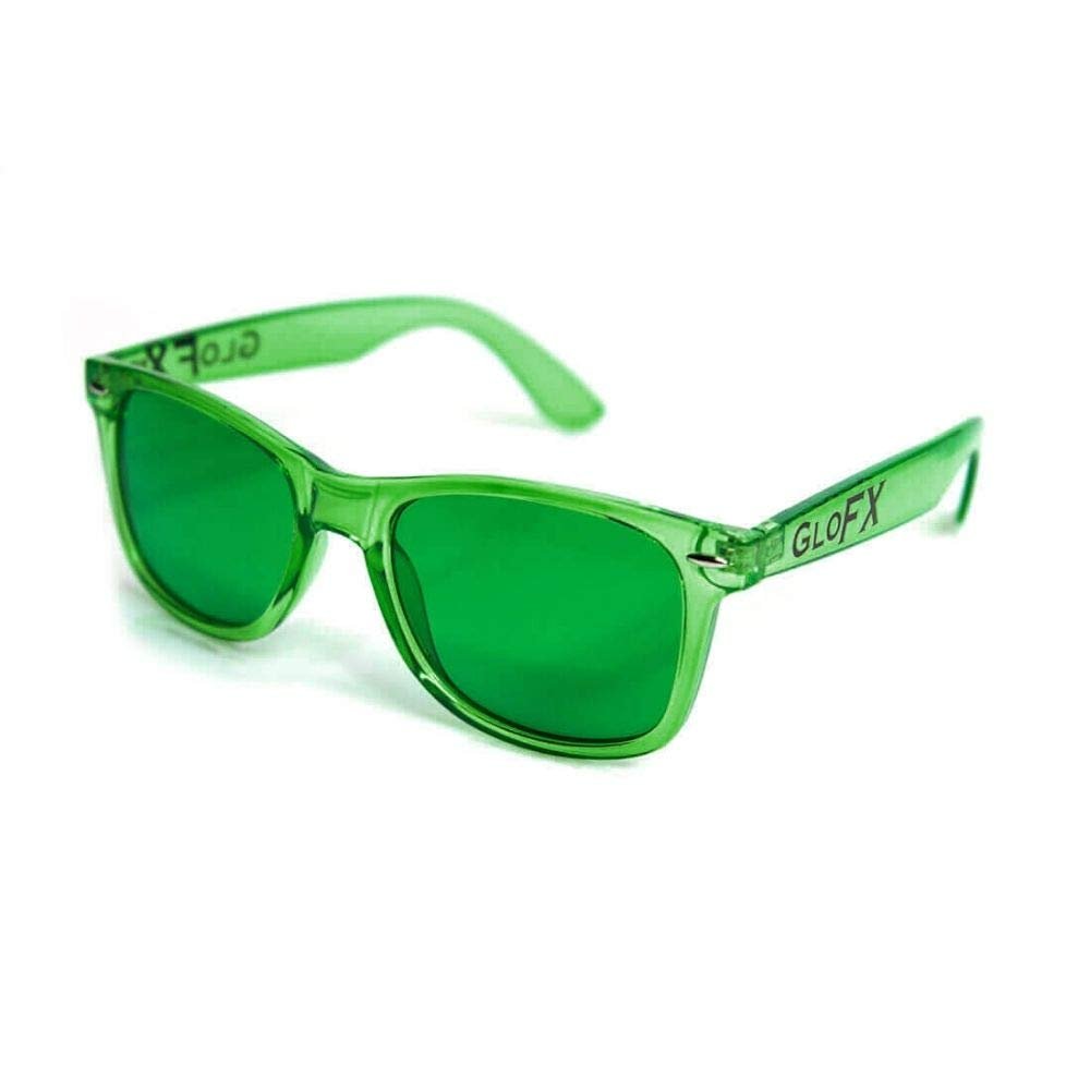 GloFX Grüne Farbtherapie-Mood-Brille – Migränebrille, Lichttherapie-Brille, Chromotherapie, Grüne getönte Linsen zur Migräne-Linderung