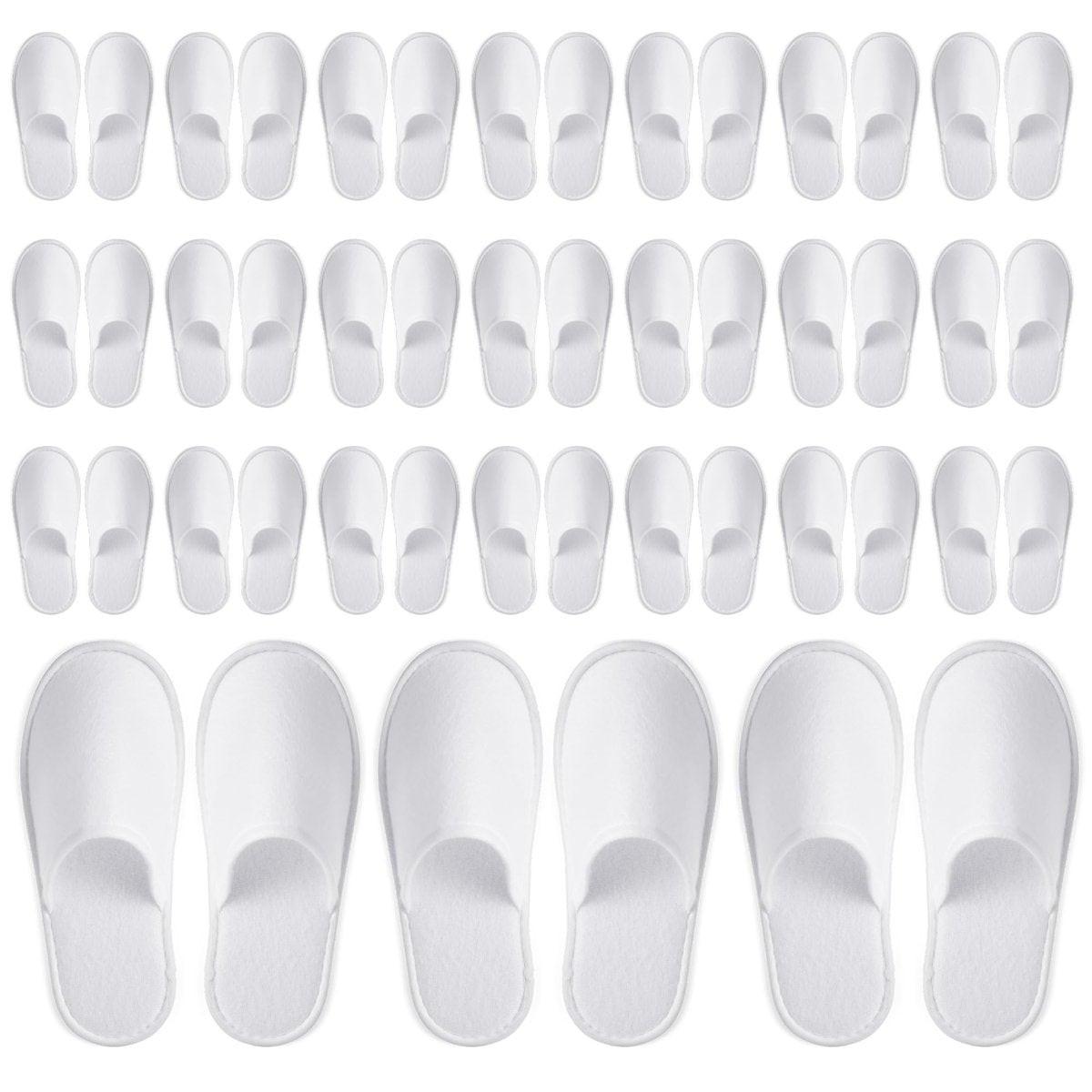 Juvale Einweg-Hausschuhe für Gäste – einzeln verpackte Spa- & Hotel-Slipper – rutschfeste Schuhe – reisefreundliche Einweg-Schuhe – Medium (Herren US 10 / Damen US 11) Weiß – 24er-Pack