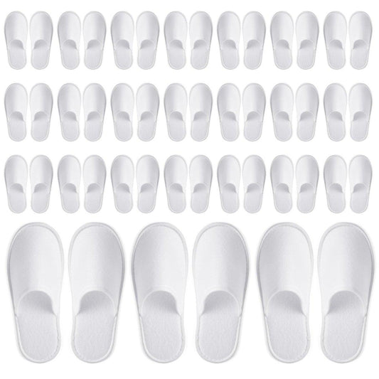 Juvale Einweg-Hausschuhe für Gäste – einzeln verpackte Spa- & Hotel-Slipper – rutschfeste Schuhe – reisefreundliche Einweg-Schuhe – Medium (Herren US 10 / Damen US 11) Weiß – 24er-Pack