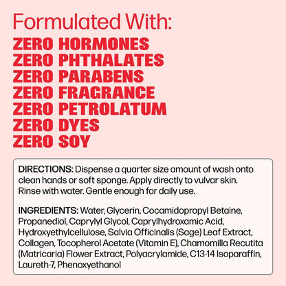 Medicine Mama's Apothecary Vmagic Sanfte Intimwaschlotion pH-ausgleichend zur Reinigung und Verjüngung der Intimhaut mit Kamille, Kollagen, Vitamin E und Salbei – Hormonfrei – 240 ml