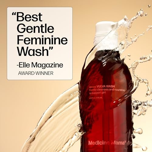 Medicine Mama's Apothecary Vmagic Sanfte Intimwaschlotion pH-ausgleichend zur Reinigung und Verjüngung der Intimhaut mit Kamille, Kollagen, Vitamin E und Salbei – Hormonfrei – 240 ml