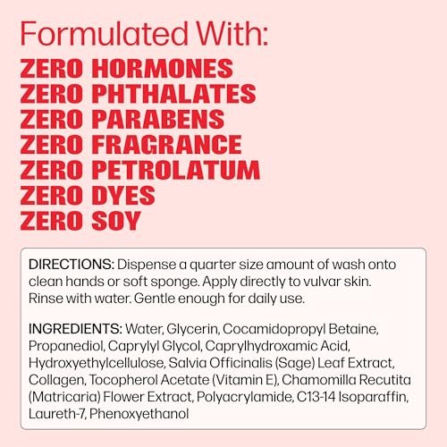Medicine Mama's Apothecary Vmagic Sanfte Intimwaschlotion pH-ausgleichend zur Reinigung und Verjüngung der Intimhaut mit Kamille, Kollagen, Vitamin E und Salbei – Hormonfrei – 240 ml