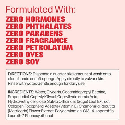 Medicine Mama's Apothecary Vmagic Sanfte Intimwaschlotion pH-ausgleichend zur Reinigung und Verjüngung der Intimhaut mit Kamille, Kollagen, Vitamin E und Salbei – Hormonfrei – 240 ml