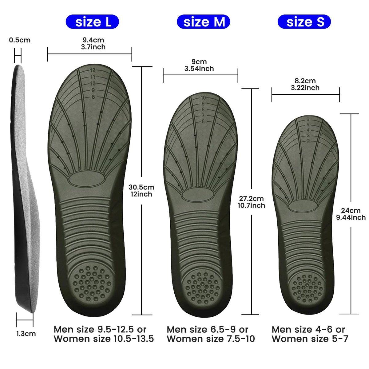 Memory Foam Einlegesohlen, Stoßdämpfend und Komfortabel für Täglichen Gebrauch, Herren und Damen, Größe M (US M: 6.5-9/W: 7.5-10)