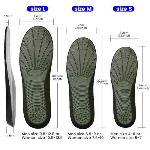 Memory Foam Einlegesohlen – Stoßdämpfende & bequeme Schuheinlagen für Herren und Damen, Größe L (US M: 9.5-12.5 / W: 10.5-13.5)