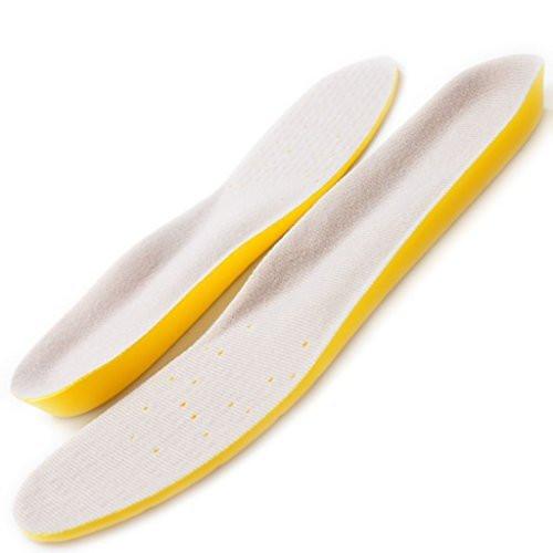 Amitataha Memory Foam Einlegesohlen – Gelbe Stoßdämpfende Schuheinlagen für Herren und Damen, Größe M (US M: 6.5-9 / W: 7.5-10)