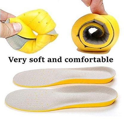 Amitataha Memory Foam Einlegesohlen – Gelbe Stoßdämpfende Schuheinlagen für Herren und Damen, Größe M (US M: 6.5-9 / W: 7.5-10)